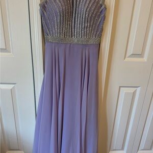 JVN by Jovani Lavender Strapless Beaded A-Line Prom Gown
